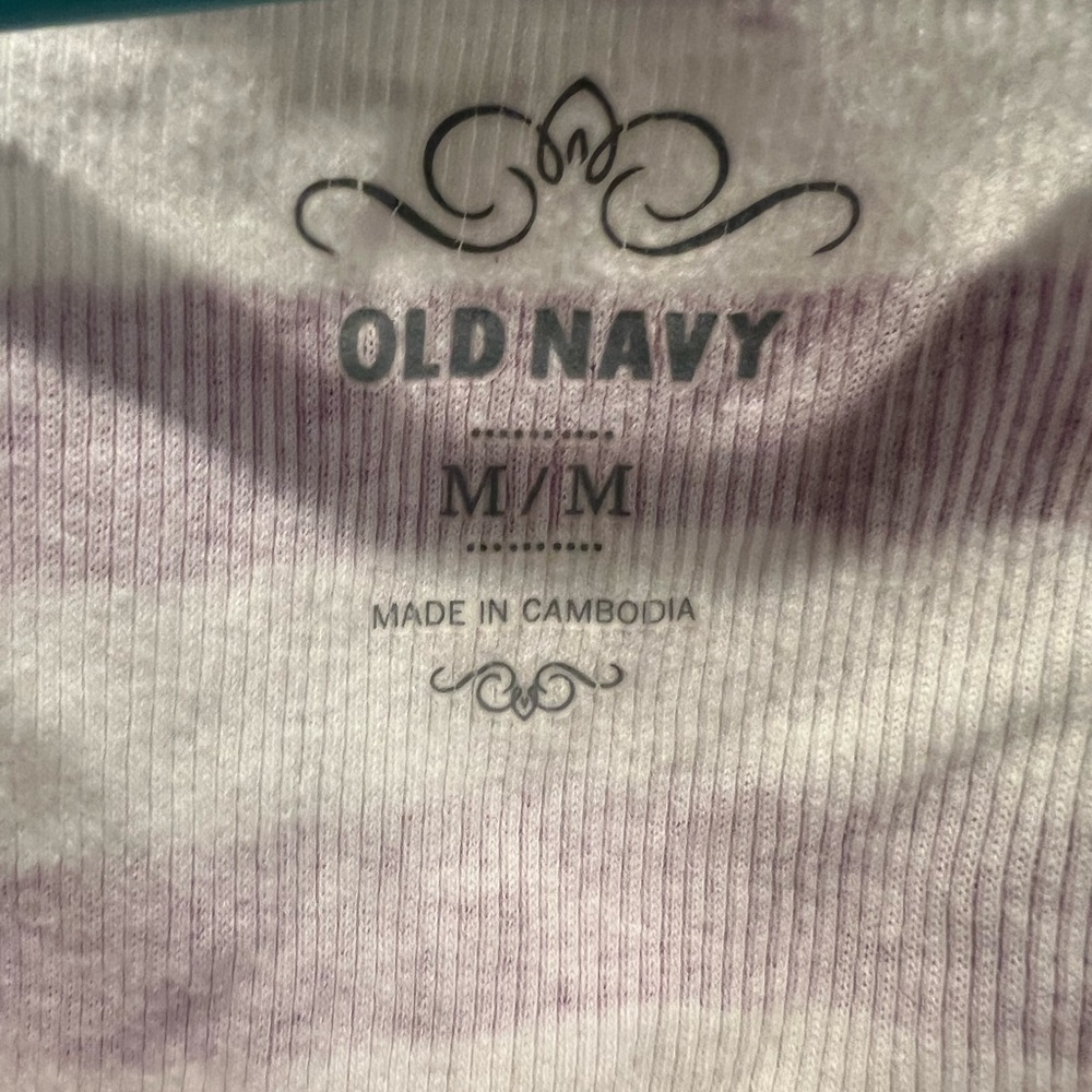 Old Navy purple‎ and White striped Ribbed Tank women’s medium - Picture 3 of 3